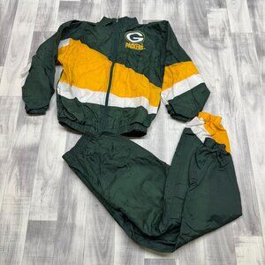 ✅Youth L 14/16 VTG Green Bay Packers  Jacket Pants Set NFL Kids Touchdown Club